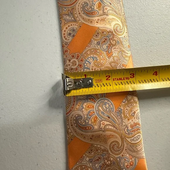 Stefano Ricci Orange and Cream Paisley Tie
